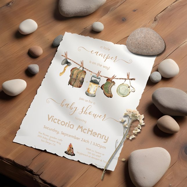 Camping Adventure Clothesline Kinderdusche Einladung (Von Creator hochgeladen)