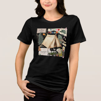 Camping Adventure Graphic - Outdoor Nature Lover Tri-Blend Shirt