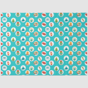 Camping Adventure Patches auf Blue Seidenpapier