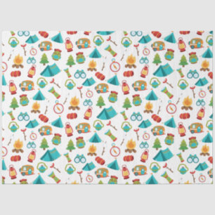 Camping Adventure Patches auf Weiß Seidenpapier