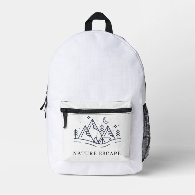 “Camping Adventure Tent Illustration Bedruckter Rucksack (Vorderseite)