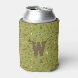 Camping Adventurer Camping Doodles Monogramm Dosenkühler