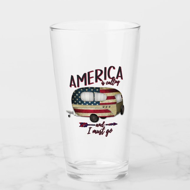 Camping Amerika ruft und ich muss gehen Glas (Vorderseite)