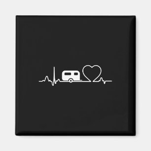 Camping-Anhänger Rv Herzschlag-Shirt Urlaub Outdoo Magnet