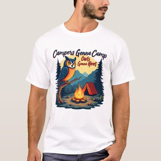 Camping Animal Funny T - Shirt (Vorderseite)