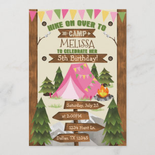 Camping Anniversaire Fête Invitation Invitation Fi