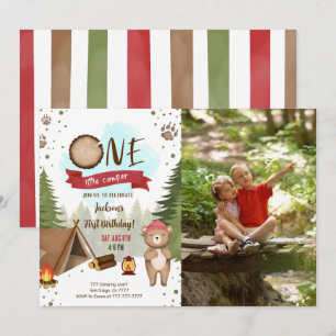 Camping Anniversaire Photo Invitation