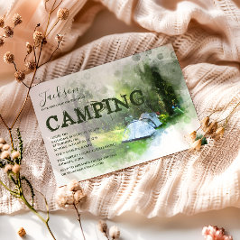 Camping Aquarell Geburtstag Einladung