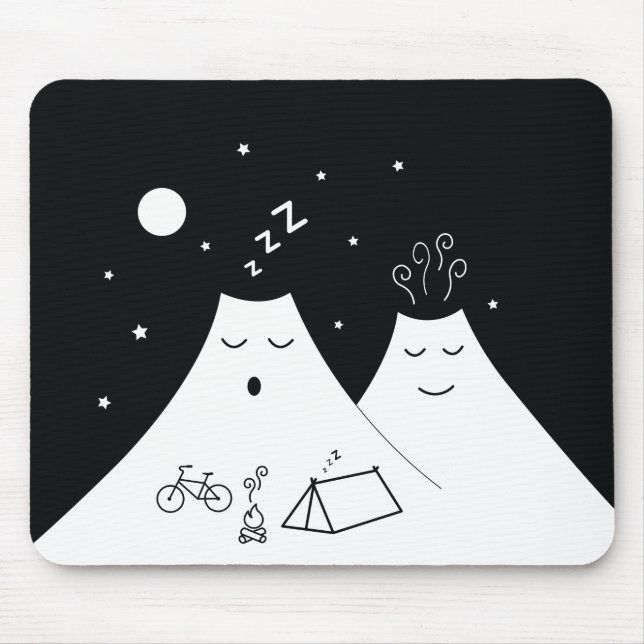 Camping auf einem schlaflosen Vulkan Mousepad (Vorne)