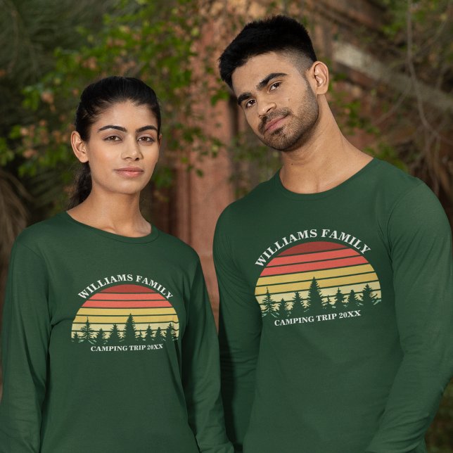 Camping-Ausflugswald Sunset Long Sleeve T-Shirt (Von Creator hochgeladen)