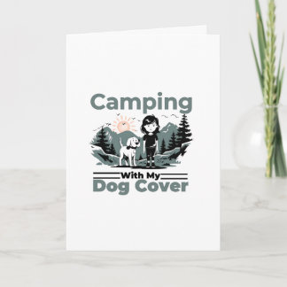 Camping avec ma carte de voeux blanche pour chien