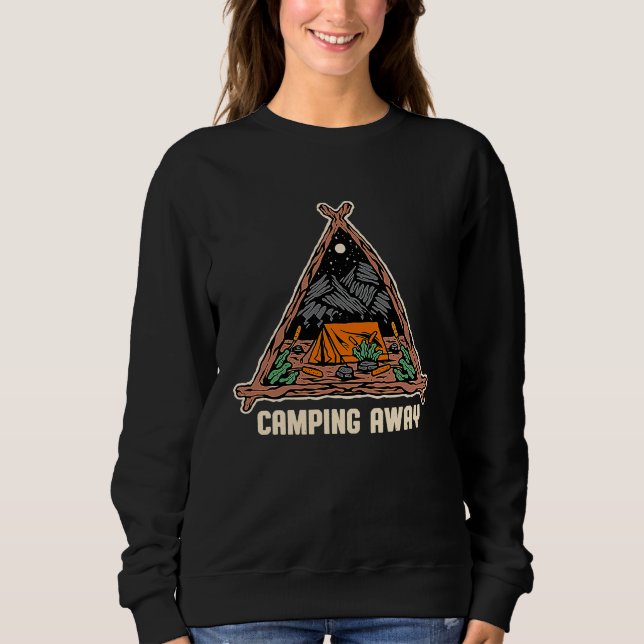 Camping Away Summer Camper Tropical Camp Trip Hiki Sweatshirt (Vorderseite)