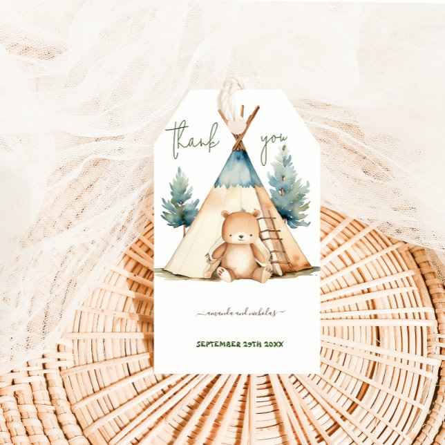 Camping Baby Dusche Vielen Dank Geschenkanhänger (Von Creator hochgeladen)