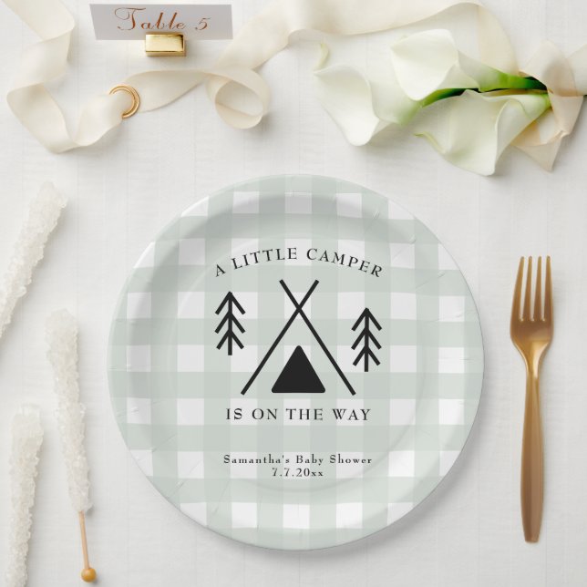 Camping-Baby-Party Pappteller (Hochzeit)