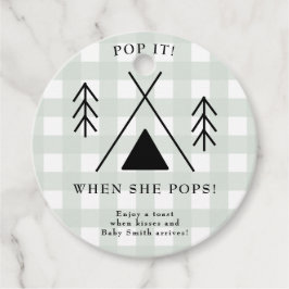 Camping Babydusche - Pop! Wenn sie Pop! Geschenkanhänger
