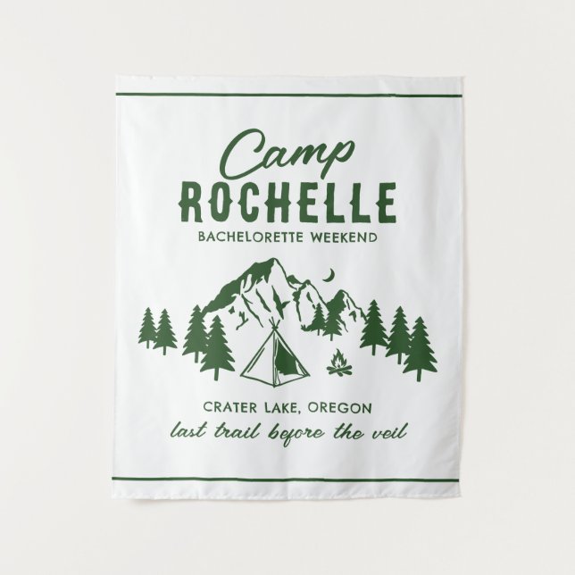 Camping Bachelorette Party Contexte Tapisserie (Devant)