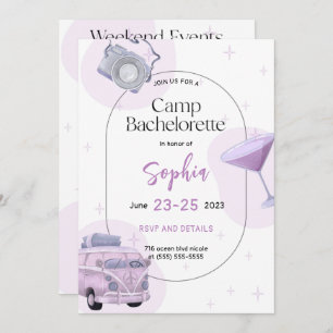Camping Bachelorette Party Invitation Card