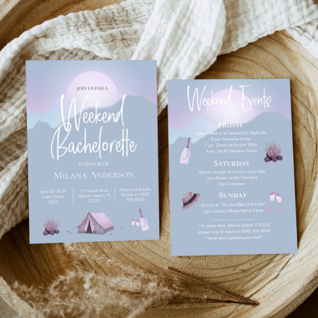 Camping Bachelorette Party Week-end Invitation (Créateur téléchargé)