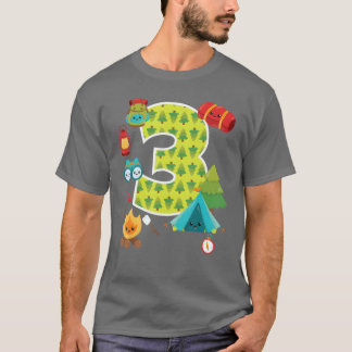 Camping Backyard Sleepover 3Rd Birthday Party girl T-Shirt