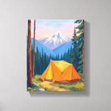 Camping-Berg-Aquarell