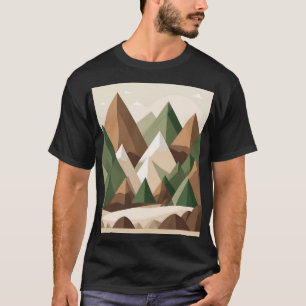 Camping-Berg-Zelt Geometrischer Minimalist Outdoor T-Shirt