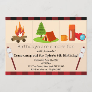 Camping Birthday Einladung