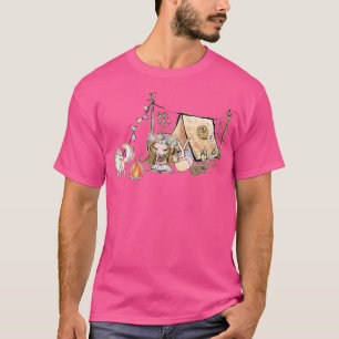 Camping Birthday Girls Summer Camp Tent Boho Girl T-Shirt