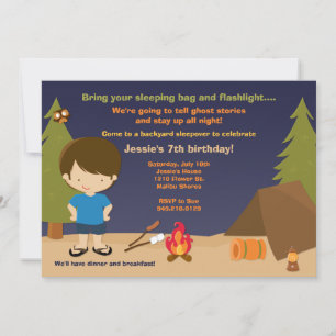 Camping Birthday Party Einladung