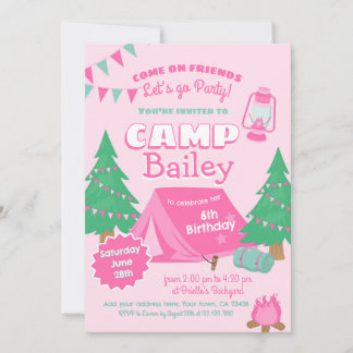 Camping Birthday Party Einladung