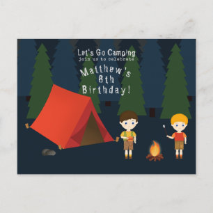 Camping Birthday Party Einladungspostkarte