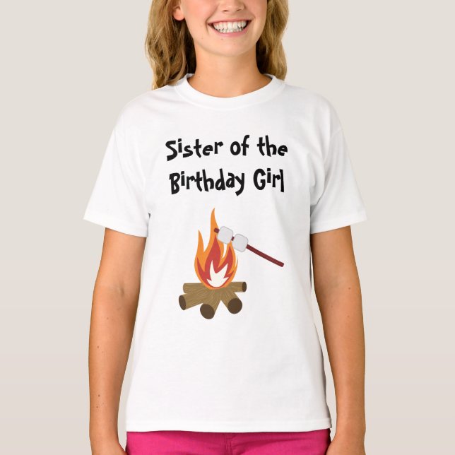 Camping Birthday Sister T - Shirt (Vorderseite)