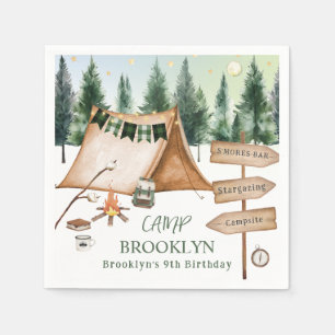 Camping Bonfire Campfire S'mores Geburtstag Außenb Serviette