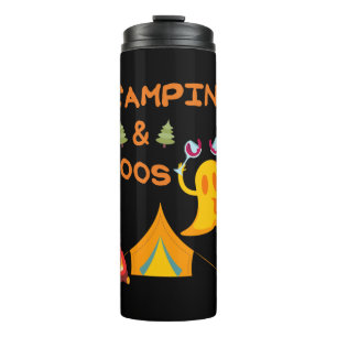 Camping & Boos Geister Wein Camping Halloween Thermosbecher