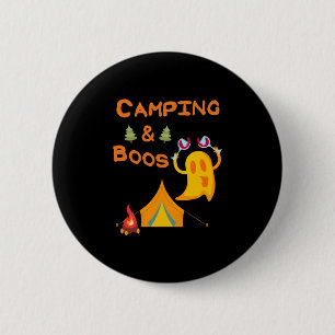 Camping & Boos Ghosts Camping Halloween Button