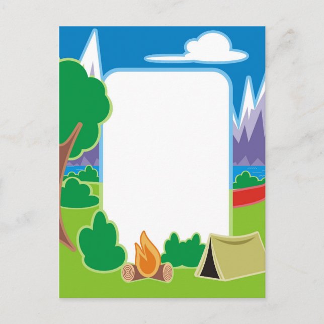 Camping Border Postkarte (Vorderseite)