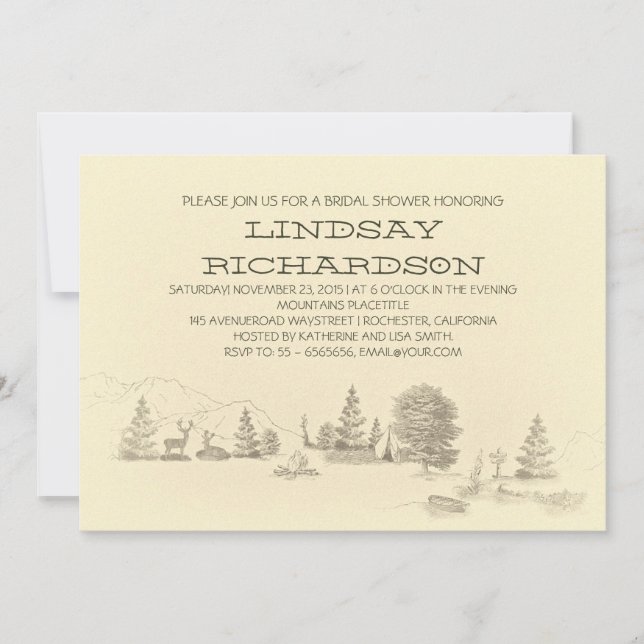 Camping Brautdusche Einladung (Vorderseite)