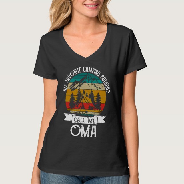 Camping Buddies Call Me Camping Oma Camper T-Shirt (Vorderseite)