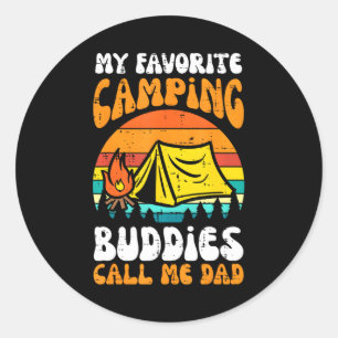 Camping Buddies nennen mich Vater Familiencamper D Runder Aufkleber