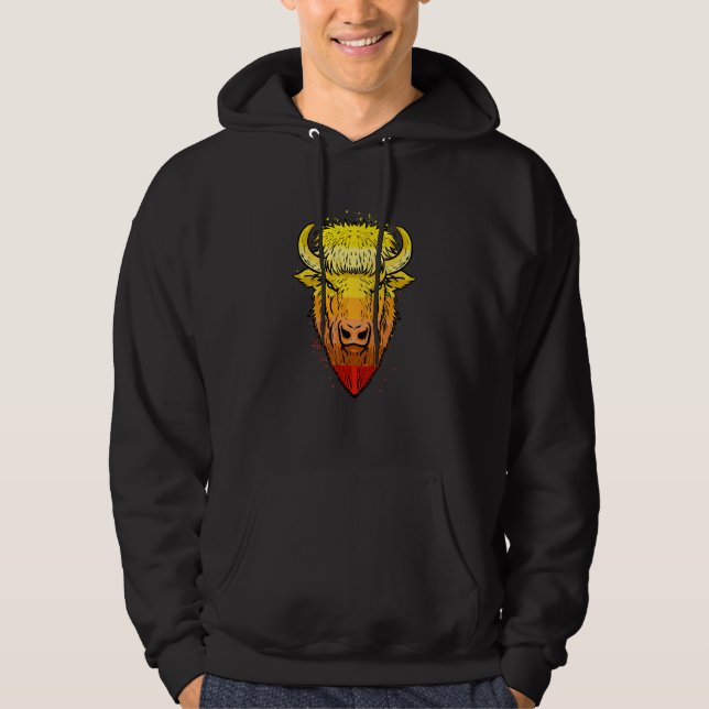 Camping Buffalo Bison Hoodie (Vorderseite)