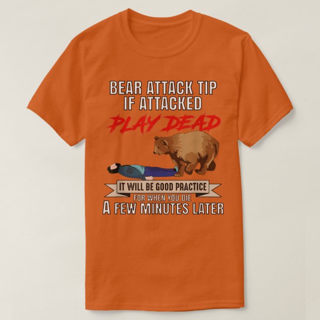 Camping-Camper-Bärenangriff Tipp bei Angriffen auf T-Shirt (Design vorne)