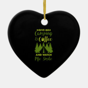 Camping Camper Kaffeegenuss Keramik Ornament