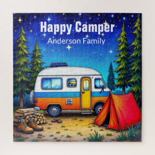 Camping Campervan Blue Green