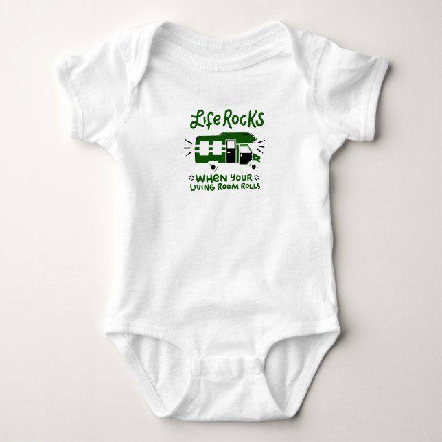 Camping Campfire Geschenk Baby Strampler (Vorderseite)