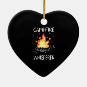 Camping Campfire Keramik Ornament