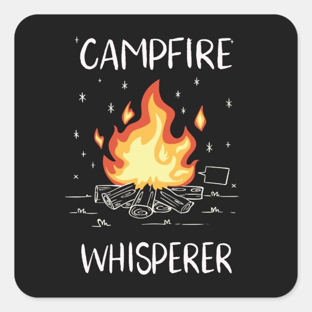 Camping Campfire Quadratischer Aufkleber (Vorderseite)