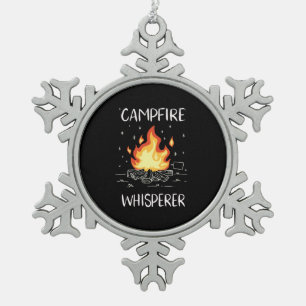 Camping Campfire Schneeflocken Zinn-Ornament