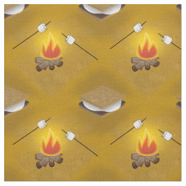 Camping Campfire und Smores-Muster Stoff