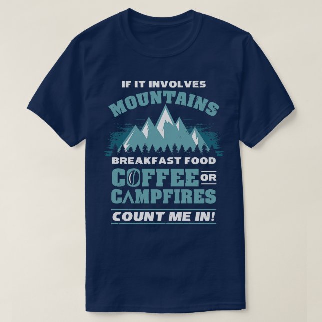 Camping Campfire Wanderkaffee T-Shirt (Design vorne)