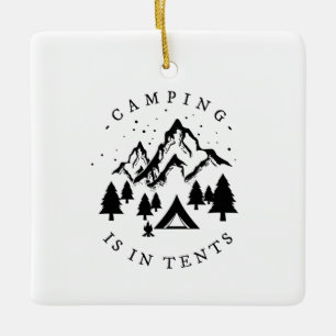 Camping - Camping in Zehnteln Keramikornament