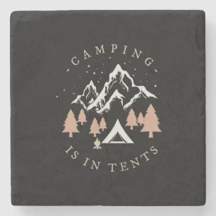Camping - Camping ist in Zelten Steinuntersetzer